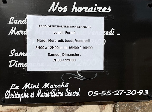 Nouveaux horaires du Mini-marché | Lagarde-Marc-la-Tour